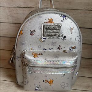 Loungefly Disney 100 Silver New Backpack 2023 Mickey Friends 100th Celebration